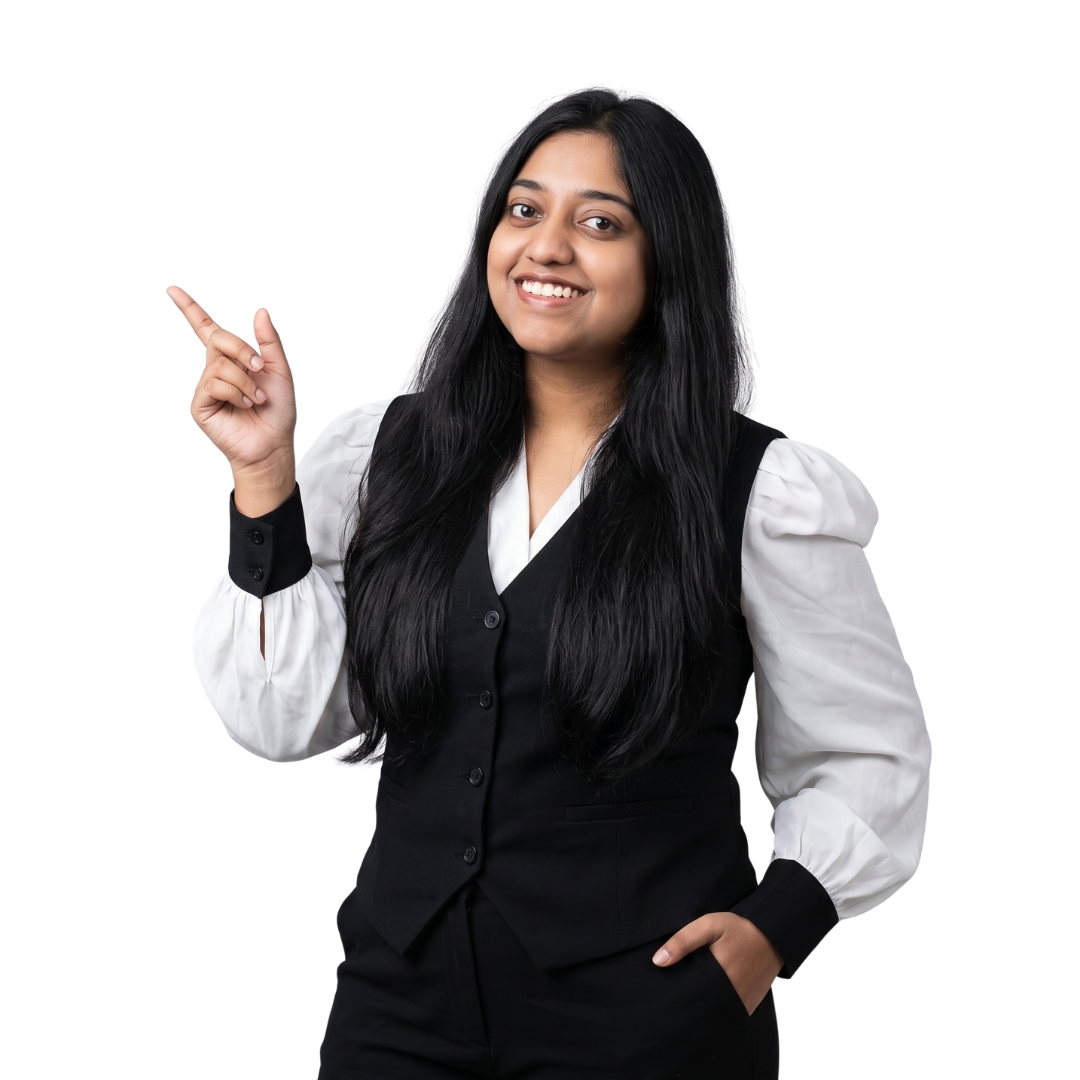 Thejashree pointing towards the booking option